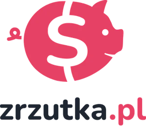 Logo serwisu zrzutka.pl przedstawiające różowego świnkę-skarbonkę z symbolem dolara w środku
