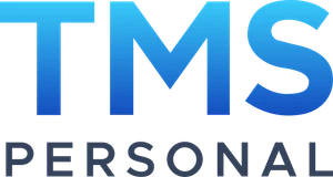 Logo firmy TMS Personal z napisem w kolorze niebieskim i czarnym symbolizujące profesjonalizm i nowoczesność