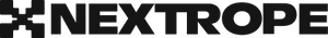 Logo firmy NEXTROPE w nowoczesnym czarnym designie na białym tle