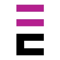 Logo firmy z trzema poziomymi paskami w kolorach różowym i czarnym na białym tle