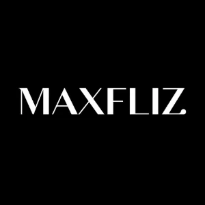 Logo firmy Maxfliz na czarnym tle symbolizujące markę i profesjonalizm w branży meblarskiej