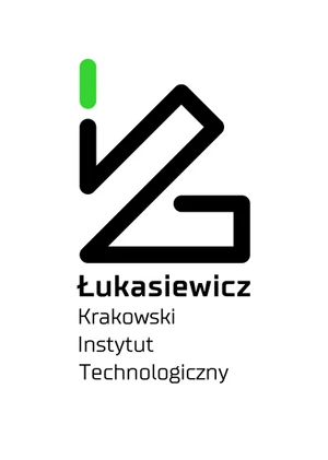 Logo Łukasiewicz Krakowski Instytut Technologiczny z nowoczesnym, minimalistycznym znakiem graficznym