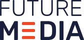 Logo firmy Future Media z nowoczesnym designem i wyraźną typografią