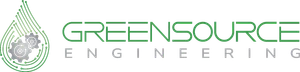Logo GreenSource Engineering łączące elementy ekologii i technologii w nowoczesnym designie