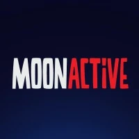 Logo firmy MoonActive z nowoczesną czcionką na ciemnym tle, podkreślające dynamiczny charakter marki