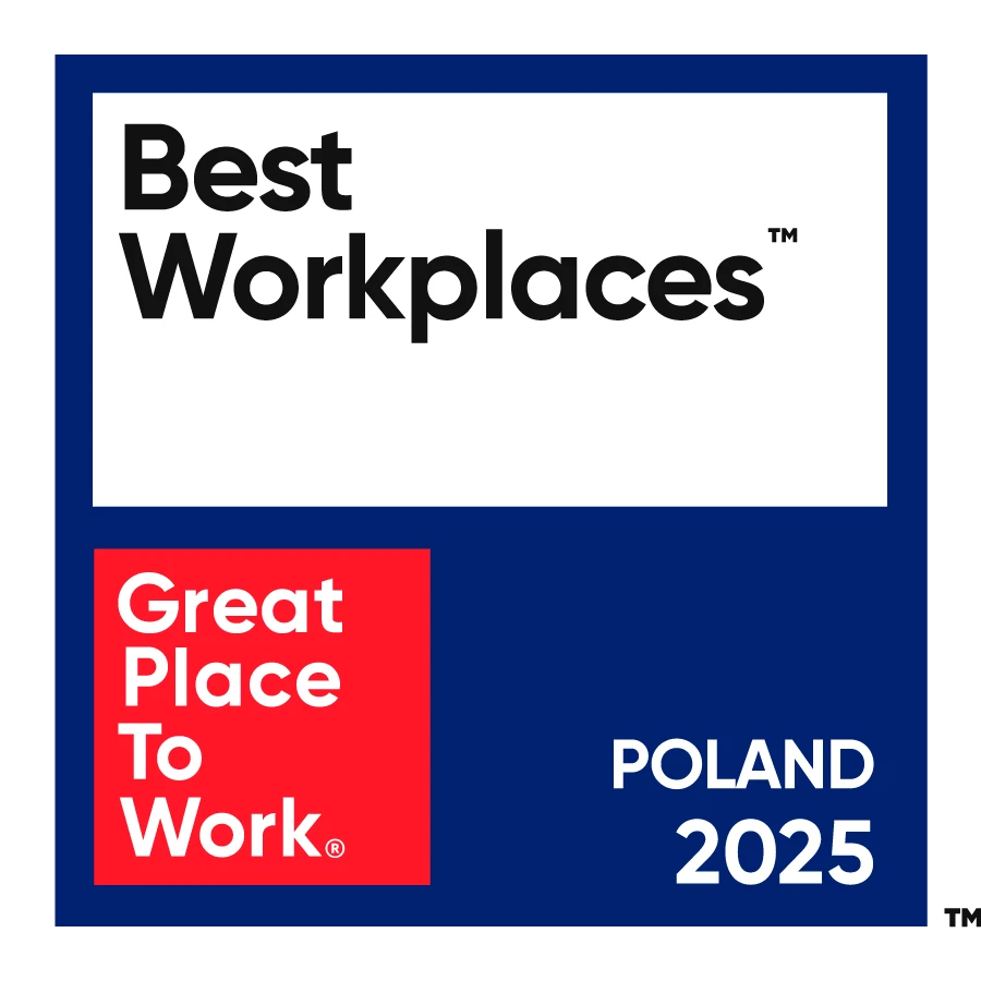 Logo programu Best Workplaces Polska 2025 certyfikujące doskonałe miejsca pracy w Polsce