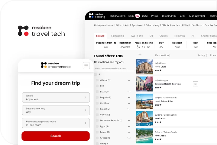 Interfejsy rezerwacji podróży i e-commerce Resabee Travel Tech pomagają znaleźć idealną ofertę wakacyjną