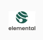 Logo firmy Elemental przedstawiające stylizowaną zieloną planetę z orbitującą kropką