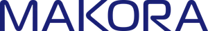 Logo firmy Makora w ciemnoniebieskim kolorze na białym tle reprezentujące nowoczesnego pracodawcę