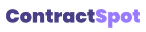 Logo ContractSpot z odcieniami fioletu, symbolizujące nowoczesną platformę zarządzania umowami