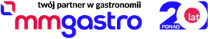 Logo firmy MM Gastro z informacją o ponad 20 latach doświadczenia w branży gastronomicznej