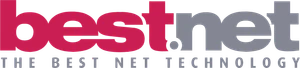 Logo firmy Best.net z hasłem The Best Net Technology w nowoczesnym i czytelnym stylu