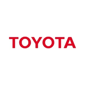 Logo Toyota w czerwonym kolorze na białym tle symbolizujące markę motoryzacyjną