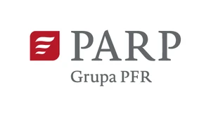 Logo PARP Grupa PFR na białym tle symbolizujące wsparcie rozwoju przedsiębiorczości w Polsce